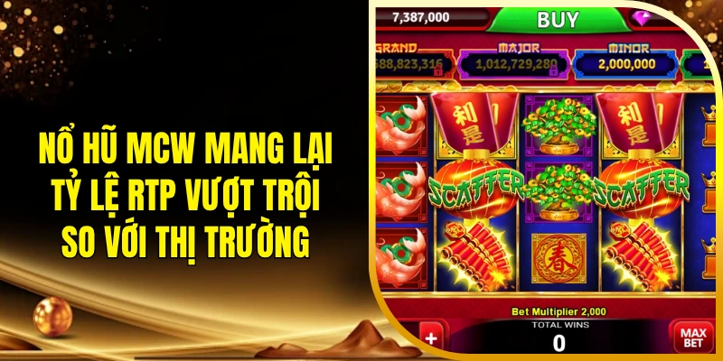 Nổ hũ MCW mang lại tỷ lệ RTP vượt trội so với thị trường